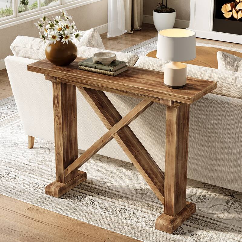 Solid Wood Narrow Entryway Console Table