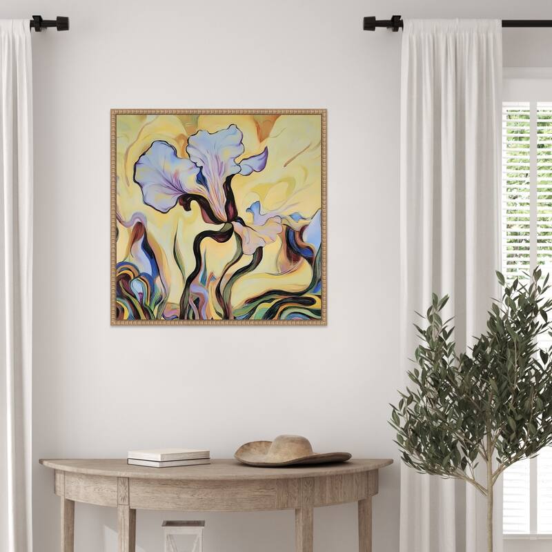 Iris In Mallorca by Elena Avanesova Framed Canvas Wall Art Print