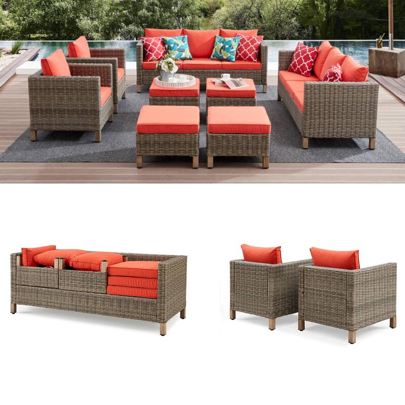 8 Piece Sectional Seating Group with Cushions