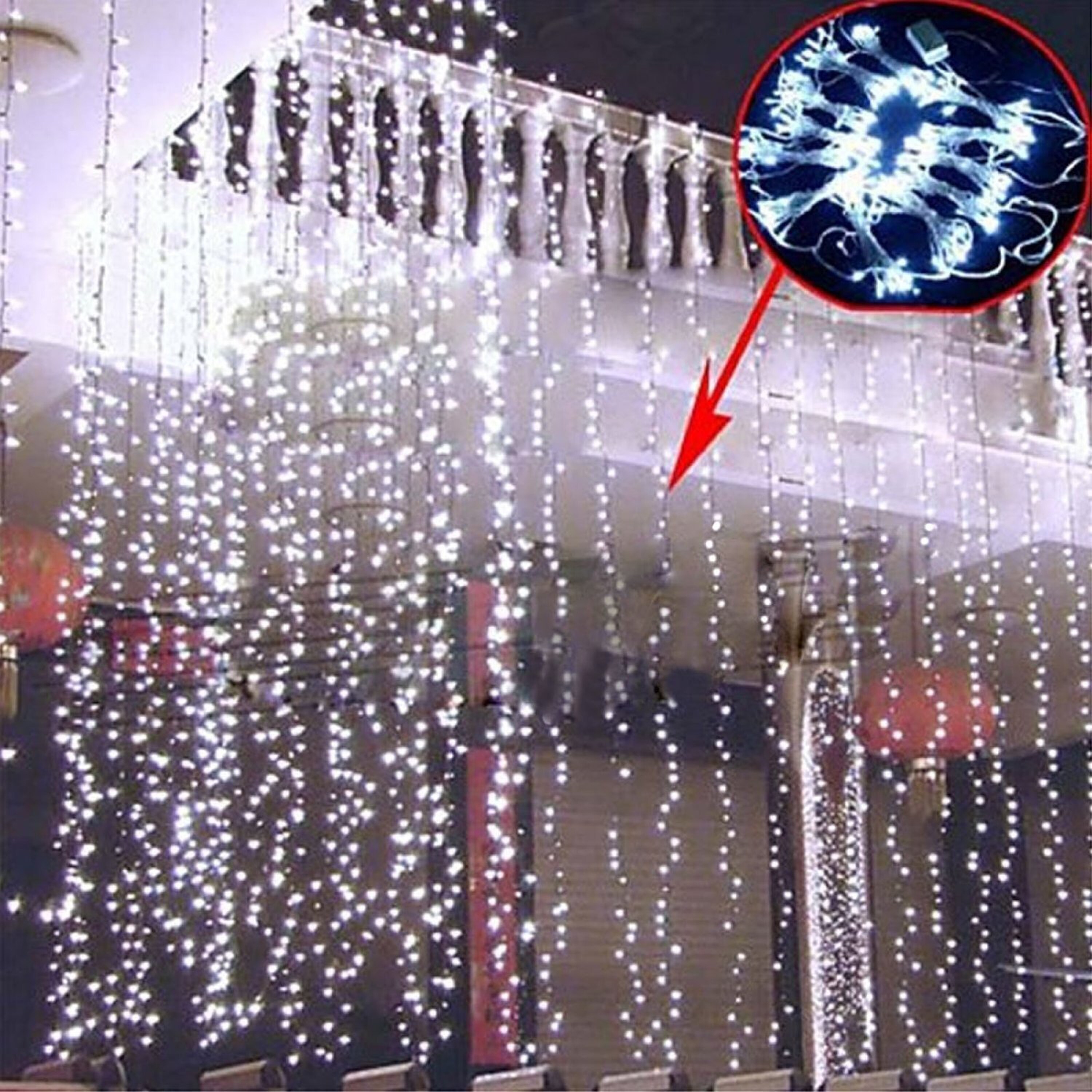 Agptek 300 Led Outdoor Fairy Curtains String Light For Xmas Wedding Party Cool White M Overstock 22985142