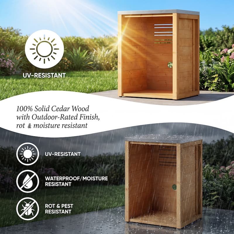 Modular Outdoor Kitchen Island Set, 100% Solid Wood BBQ Cabinet , Patio Kitchen Bar Table