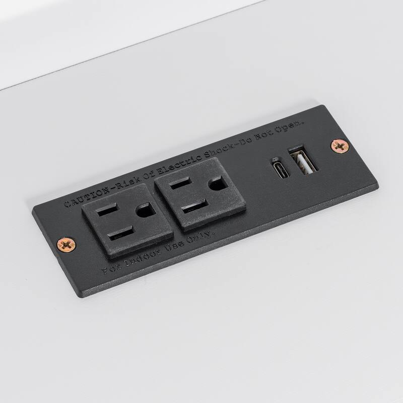 Twin Size Platform Bed with Storage, Charging Station, LED, Desk, and Upholstered Headboard