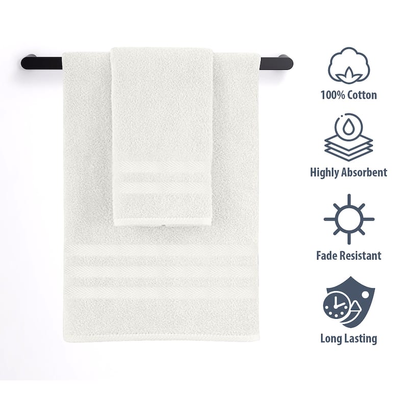 Home Sweet Home 6-Piece 650 GSM Cotton Bath Towel Set