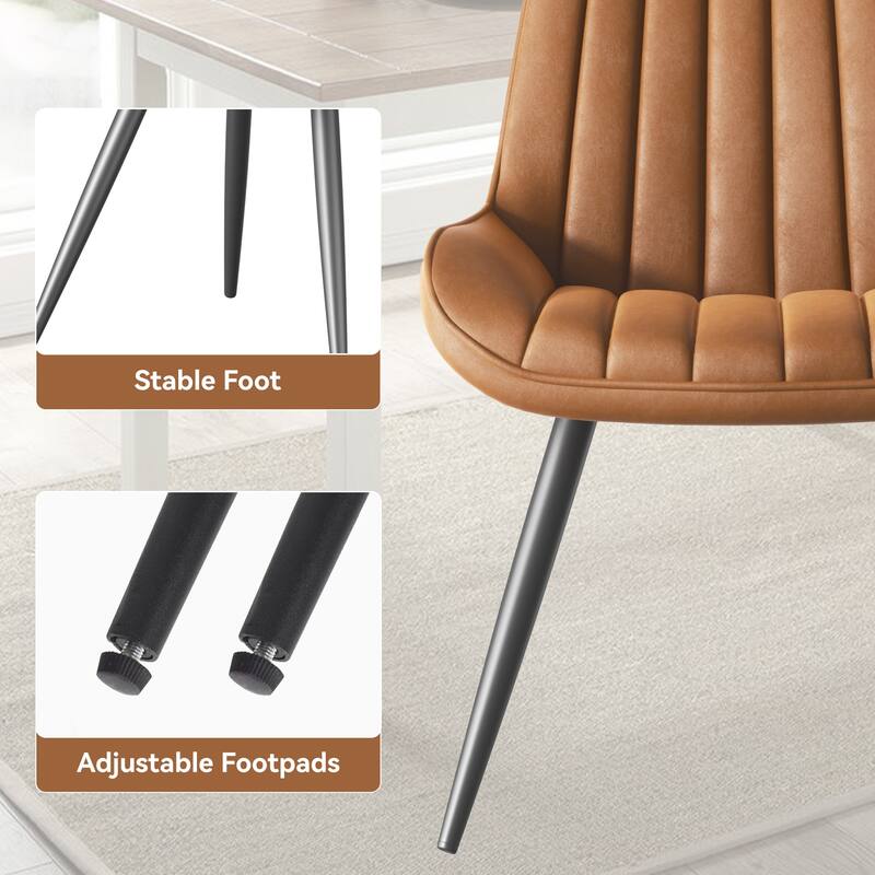 Modern Dining Chairs Set of 2, Fabric Dining Room Chairs with Thick Cushioned Backrest and Seat, Upholstered Chairs