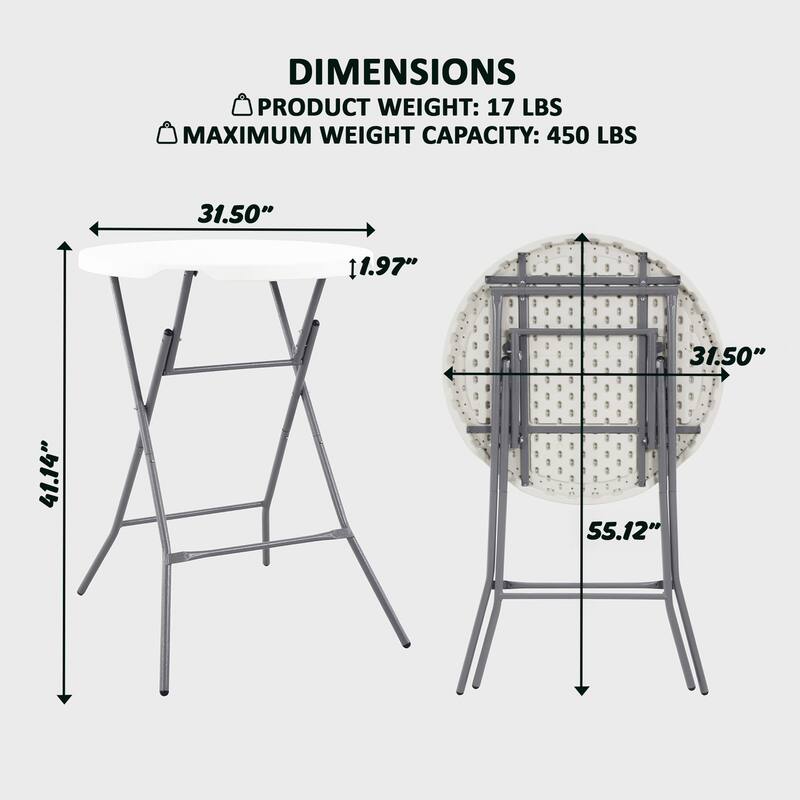 Portable Folding Rectangle Table – Collapsible Resin Foldable Table – Multipurpose Fold-Up Plastic Table