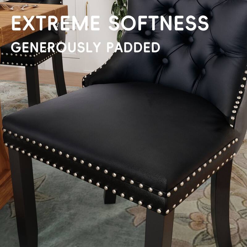 Tufted Naliheads Solid Wood Upholstered Dining Chairs Set of 8