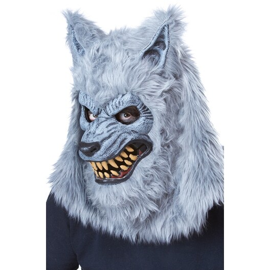 Shop California Costumes Werewolf Ani-Motion Mask (Light Grey) - grey ...
