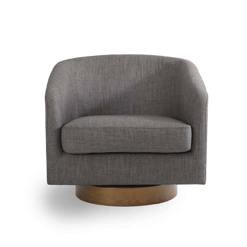 2 Set Modern Wide Round Swivel Accent Barrel Chairs