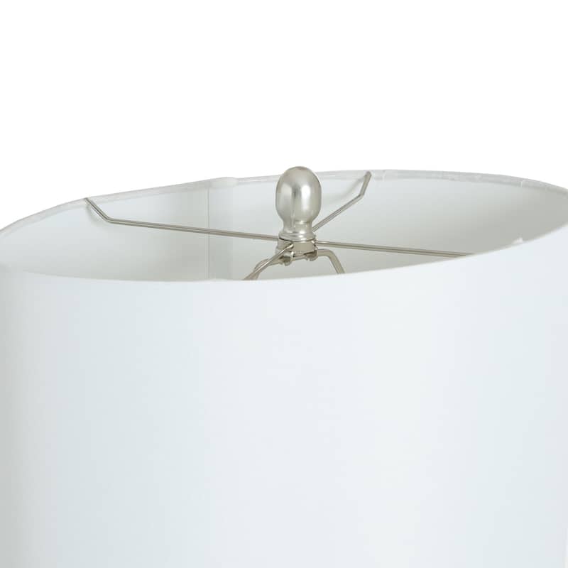 Elyse - Rippled Smoke Glass Body Table Lamp - White Shade