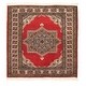 preview thumbnail 1 of 7, ECARPETGALLERY Hand-knotted Finest Peshawar Bokhara Red Wool Rug - 2'6 x 2'7 Red - 2'6 x 2'7