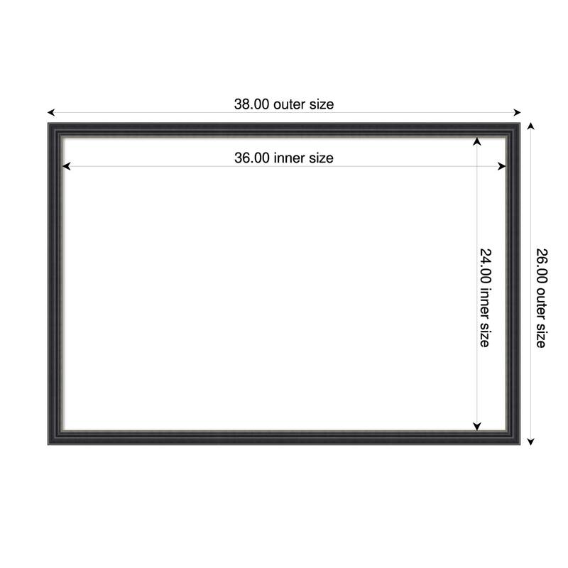 Amanti Art Stylish Black Framed Dry Erase Magnetic Board - 38 x 26 in