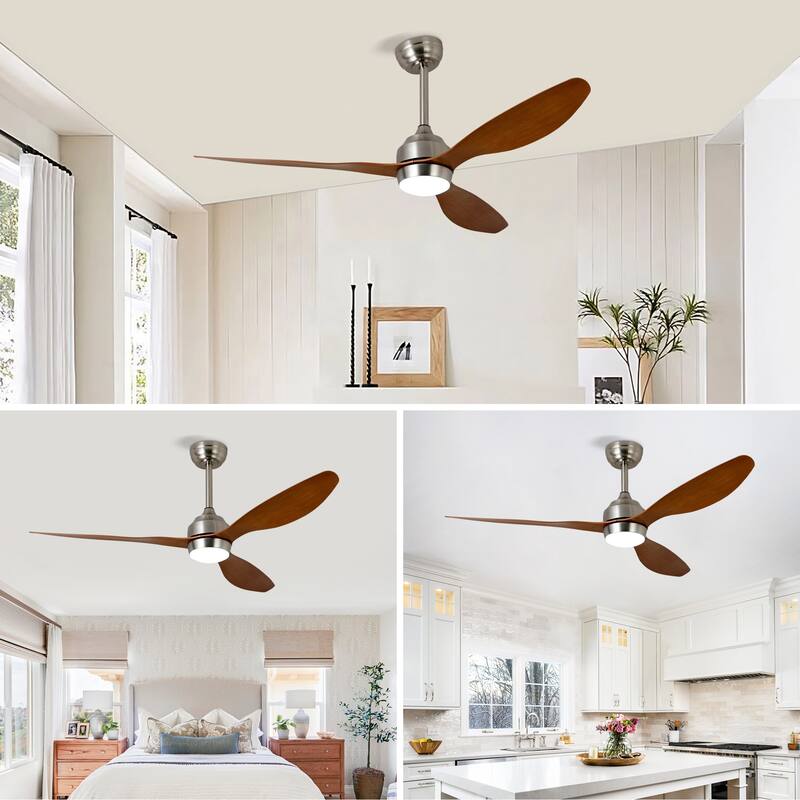 52" Ceiling Fan with Lights, Quiet DC Motor 3 ABS Blade Ceiling Fans, 6 Speed Levels, Reversible Ceiling Fan