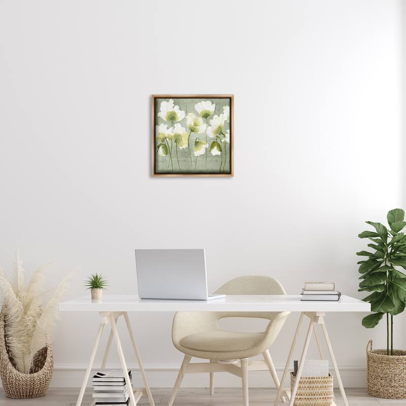 Stupell Charming Flower Impressions Framed Floater Canvas Wall Art Design By Vanessa Austin