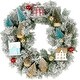 preview thumbnail 5 of 10, Fraser Hill Farm 24-in. Christmas Snowy Wreath Door Hanging