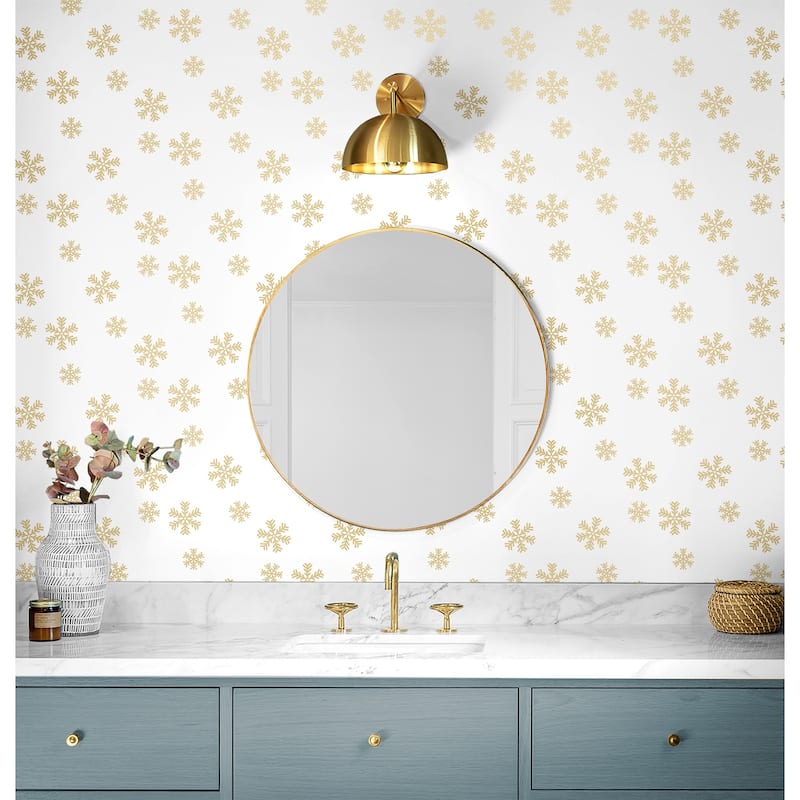 NextWall Snowflakes Peel and Stick Wallpaper