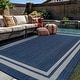 preview thumbnail 96 of 98, World Rug Gallery Border Indoor/Outdoor Flat Woven Area Rug 5' x 7' - Navy