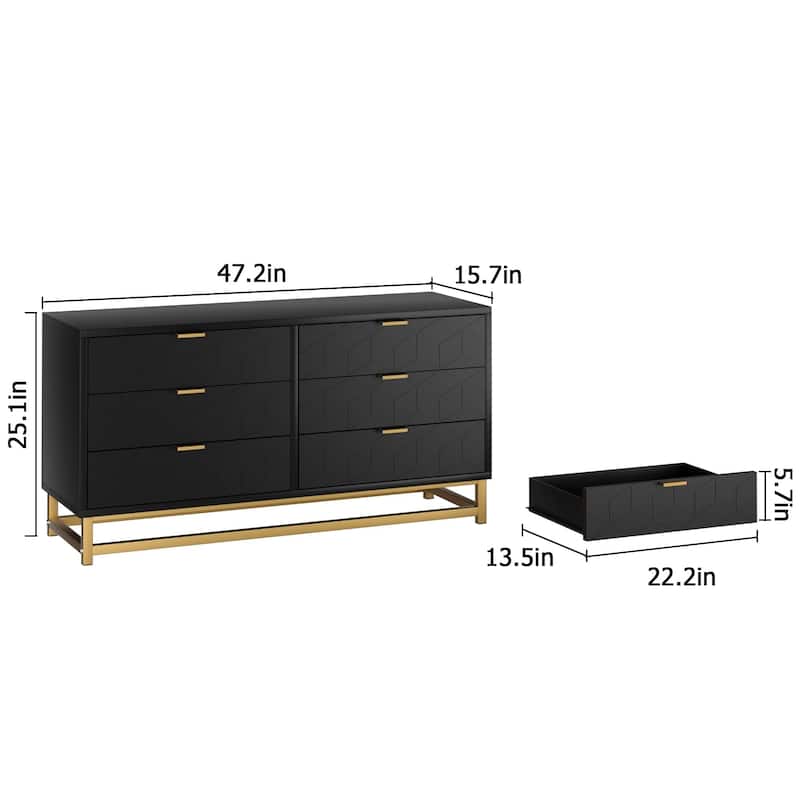 Dresser for Bedroom with 6 Drawer