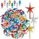 preview thumbnail 1 of 5, Ceramic Christmas Tree Replacement Lights 108 Glitter Bulbs 3 Stars Silver - Acrylic