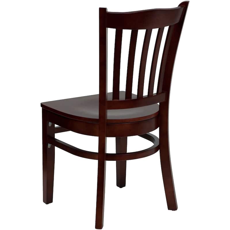 2Pk Vertical Slat Back Wood Restaurant Chair - Hospitality Seating