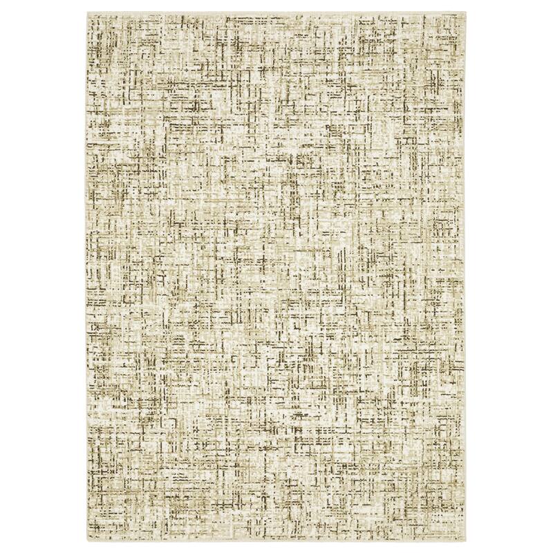 Style Haven Raphael Gridwork Ivory/ Brown Mixed Pile Area Rug - 9' 10" x 12' 10" - Rectangle