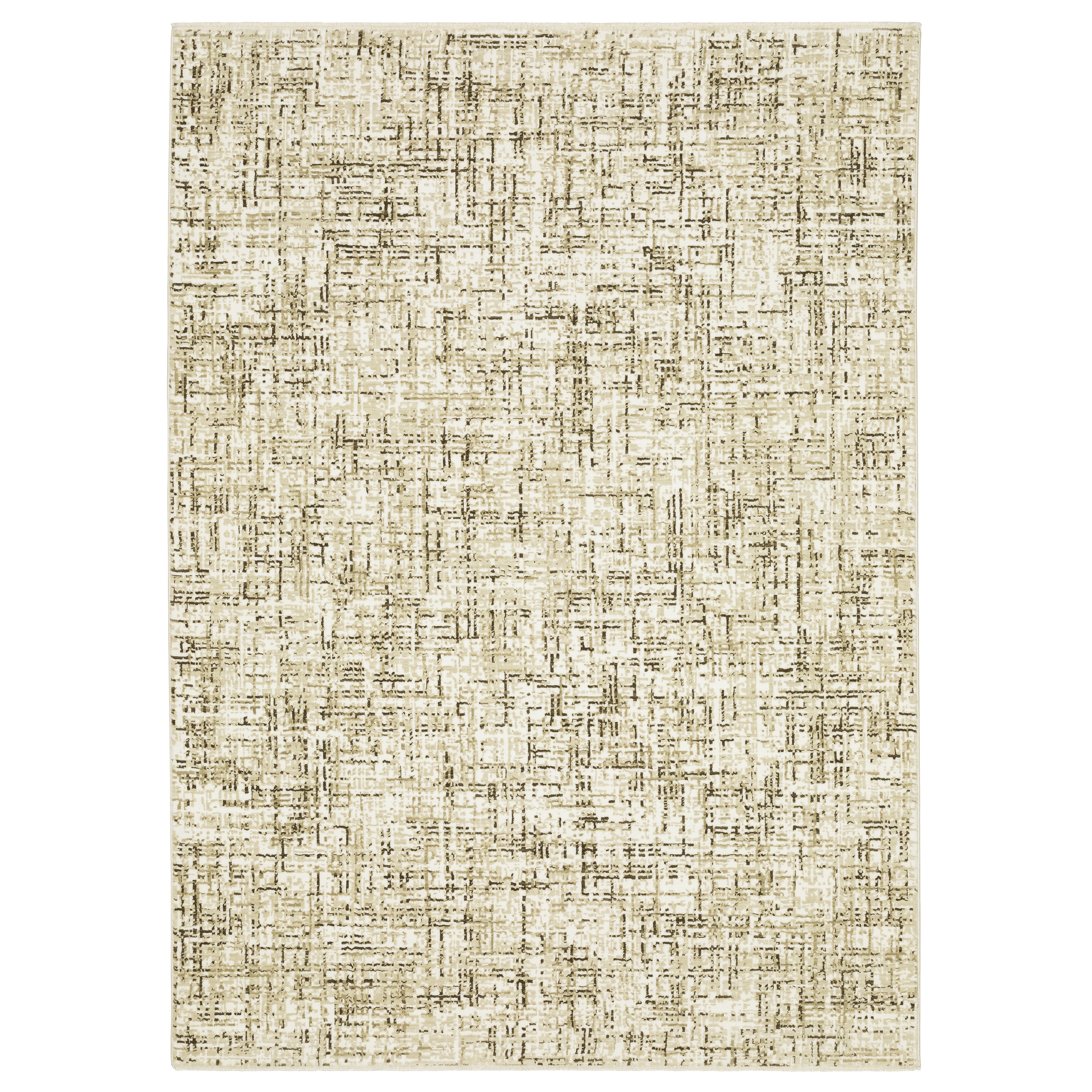 Style Haven Raphael Gridwork Ivory/ Brown Mixed Pile Area Rug