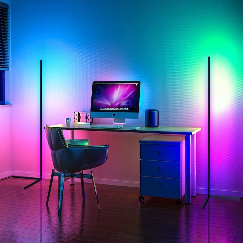 RGB Minimalism Corner Floor Lamp-Set Of 2 - 55in