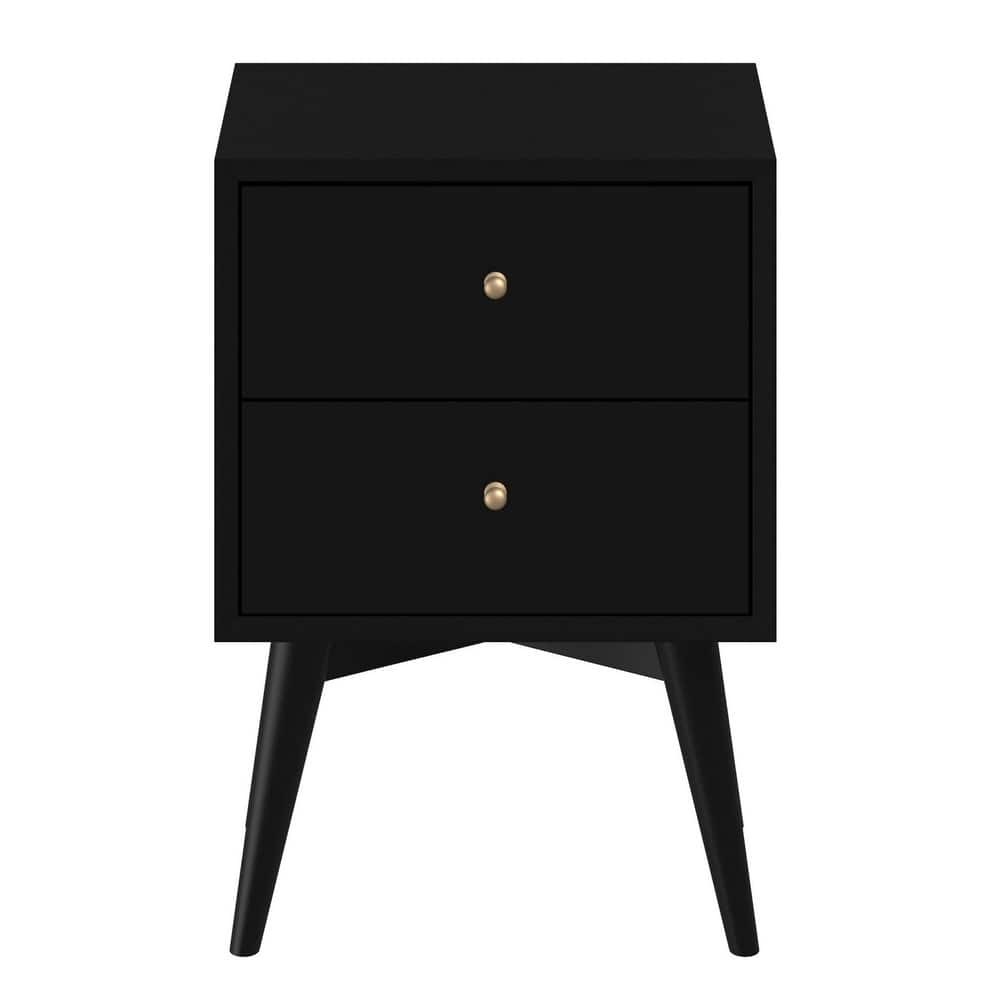 Century Modern Wood 2 Drawer Nightstand
