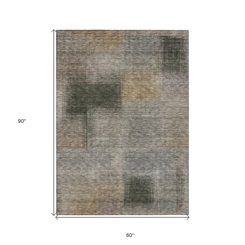 HomeRoots Abstract Transitional Rectangle Outdoor Rug