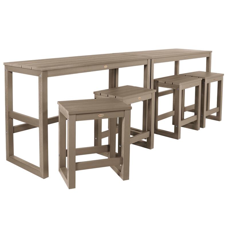 HIGHWOOD Monroe Modern Counter Height Balcony Stool/Table 6-Piece Set - N/A
