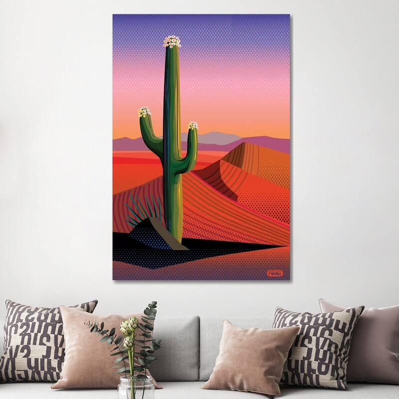 iCanvas "Saguaro Blossom Sunset" by Charles Harker Canvas Print