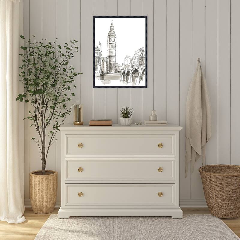 Pen and Ink Travel Studies No. 2 by Ethan Harper Framed Canvas Wall Art Print