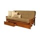 preview thumbnail 2 of 15, Porch & Den Kern Honey Oak Futon Set