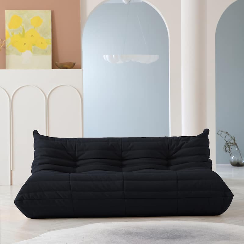 Soft Tufted Bean Bag Sofa,Extra Large Lazy Lounger Set for Living Room