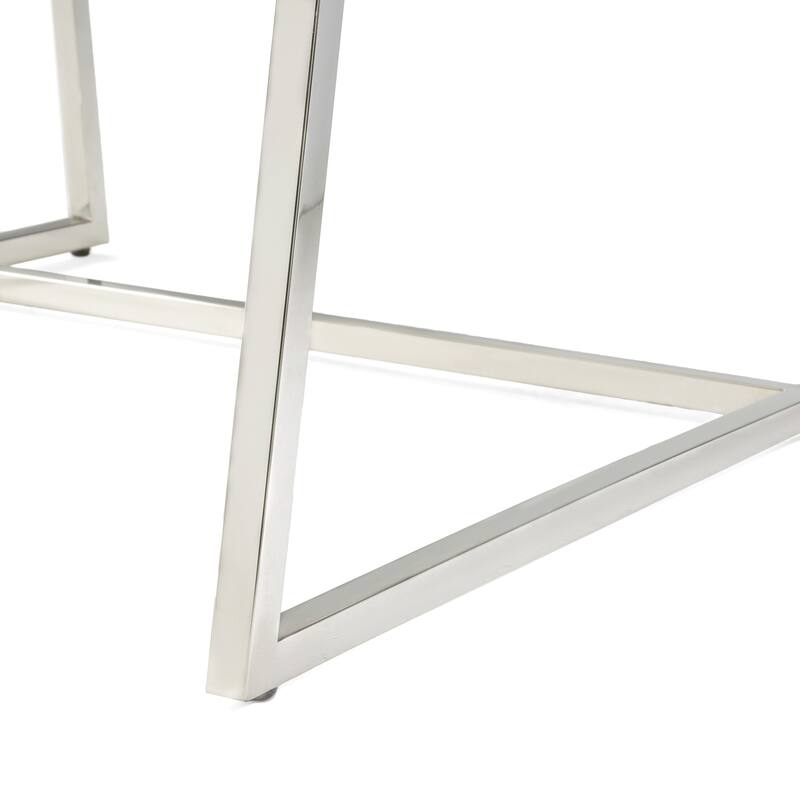 Modern 27" Accent Chair with Curved Back and Chrome-Finished Stainless Steel Legs