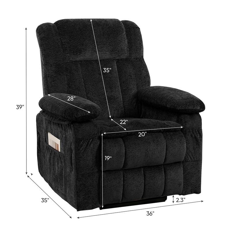 Mixoy Velvet Power Lift Recliner Chair,Dual Motor Heat Massage Electric Recliners Arm Chair with Remote