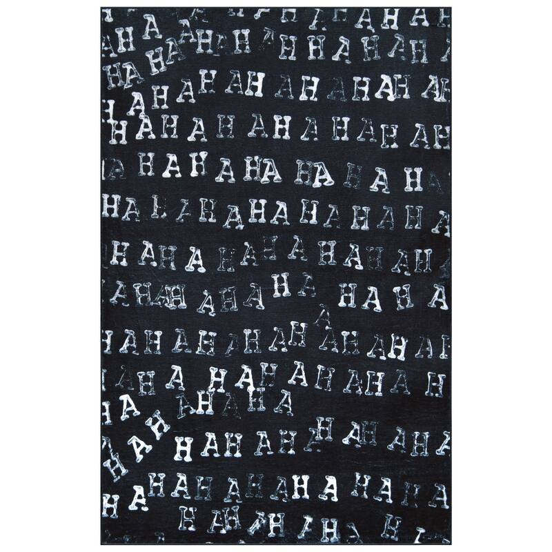 Haha II, Hand Washable Art Area Rug, power-loomed, 100% polyester, 2mm pile & non-slipping back