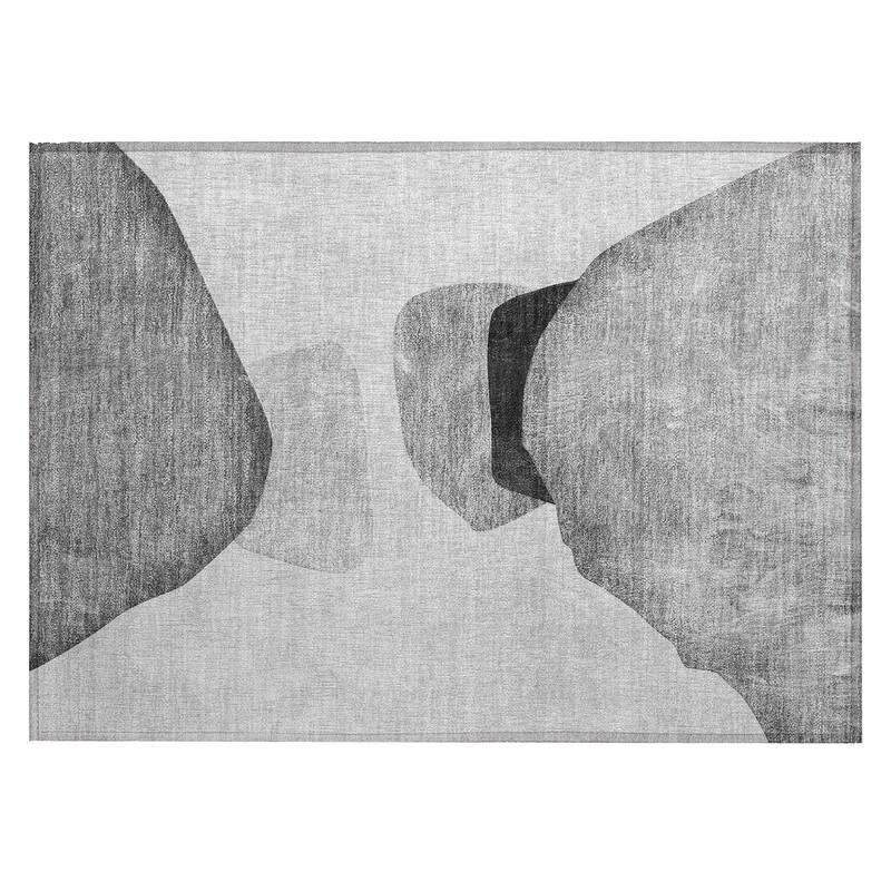 Machine Washable Indoor/ Outdoor Modern Abstract Chantille Rug