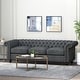 preview thumbnail 3 of 29, Parksley Tufted Chesterfield 3-seat Sofa by Christopher Knight Home Charcoal