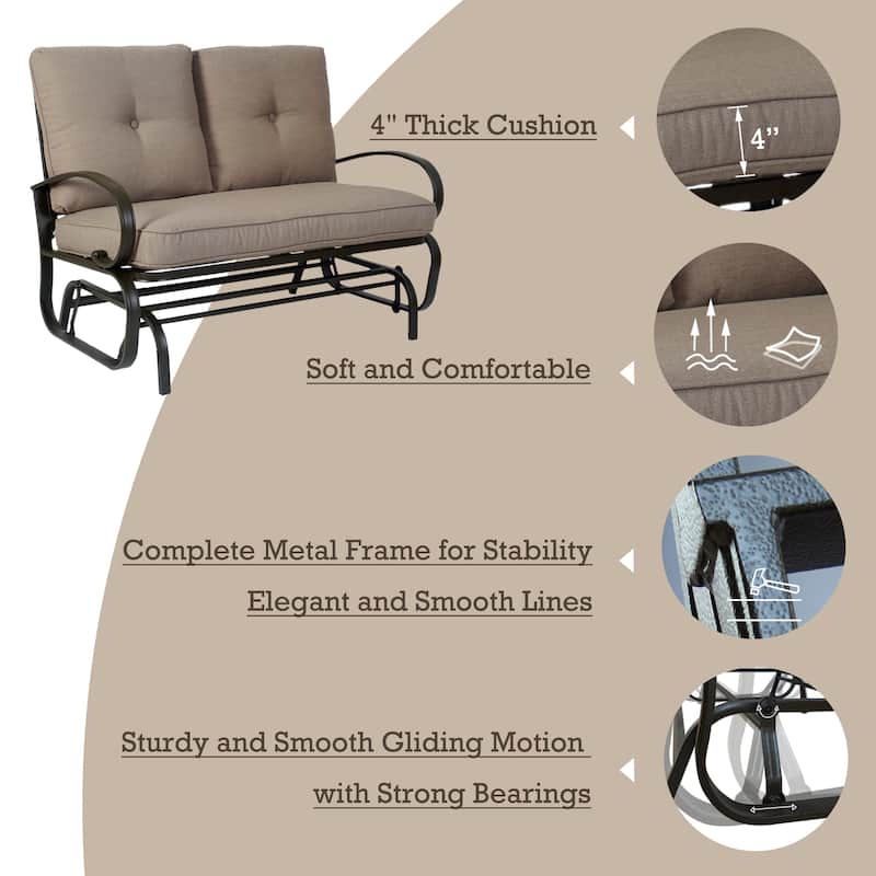 Kozyard Cozy Two Rocking Love Seats Glider Swing Bench/Rocker