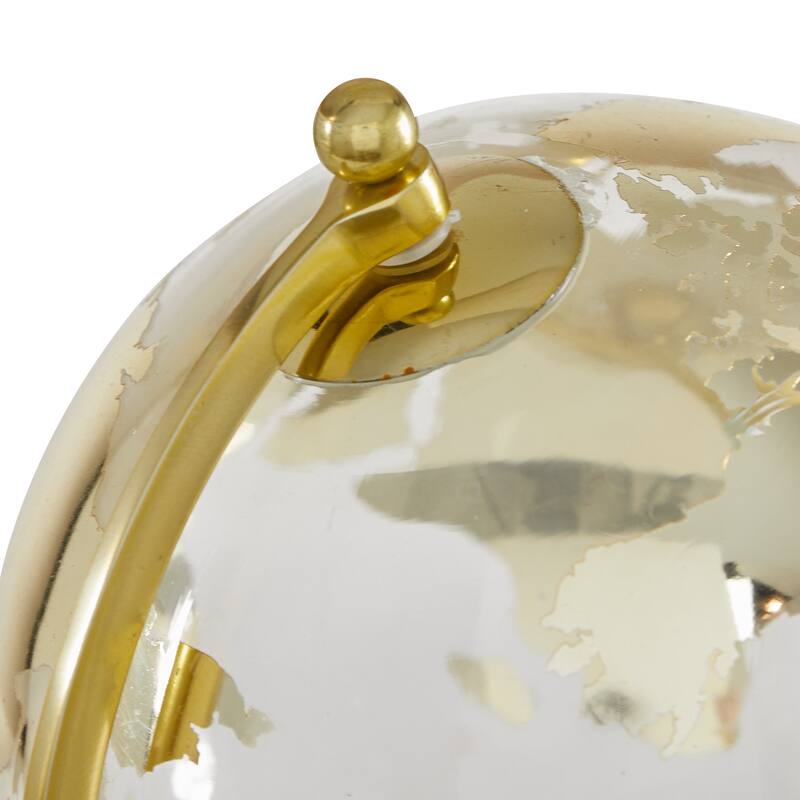 Silver or Gold Marble Globe with Marble Base and Tiered Base