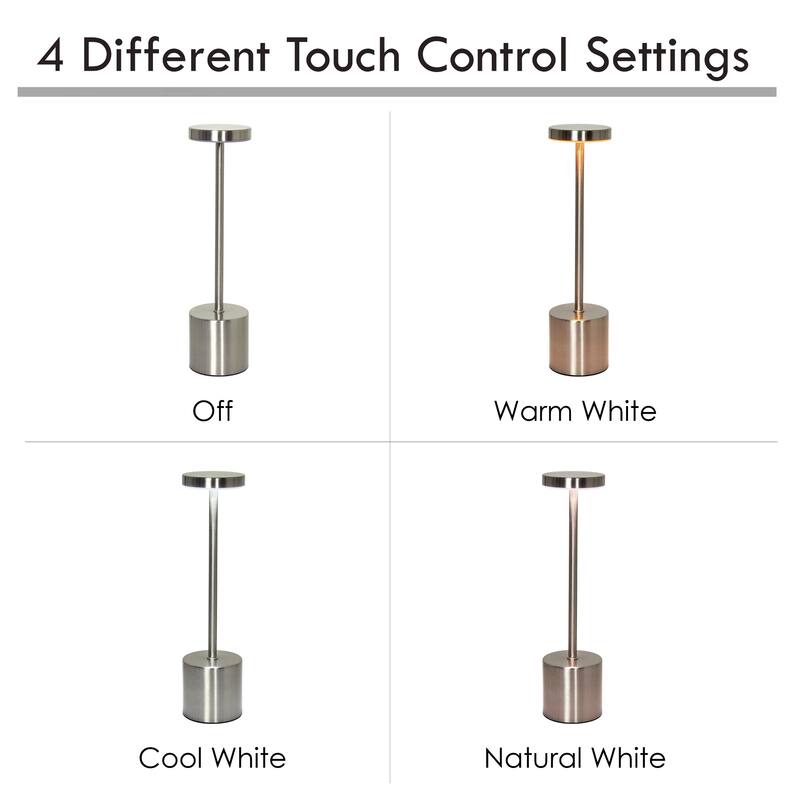 LED Mushroom Disc Desk Lamp with Stick Base - 12.75" - Silver