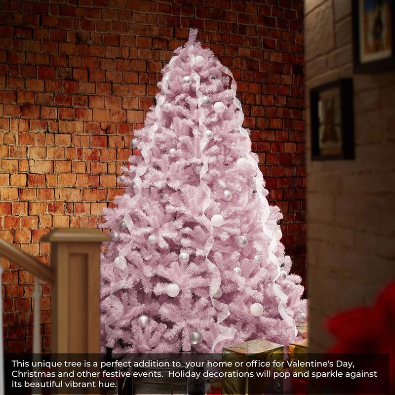 75ft Pink Spruce Artificial Holiday Christmas Tree with Metal Stand - 7.5 ft