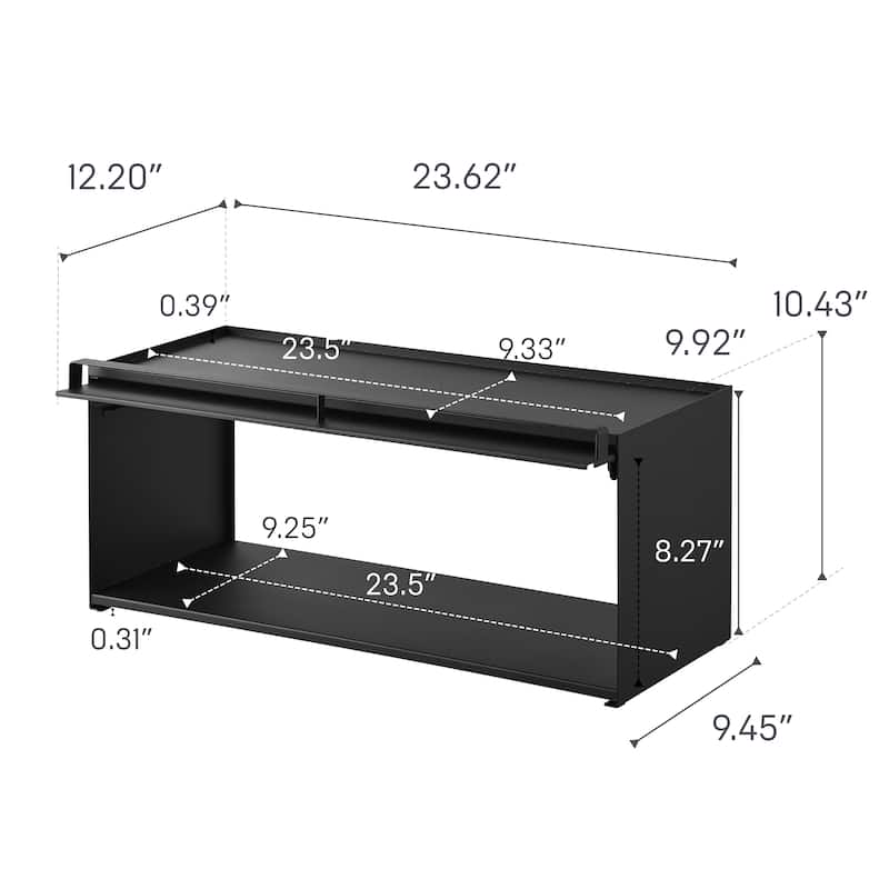Yamazaki Home Front-Opening Countertop Storage Rack, Steel - L 10.51 x W 23.62 x H 9.92 inches