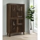 preview thumbnail 2 of 7, Elouise 4-Door Engineered Wood Tall Accent Cabinet Dark Pine