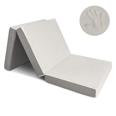 Milliard 4-inch Tri Folding Mattress with Ultra Soft Removable Cover and Non-Slip Bottom (Cot)