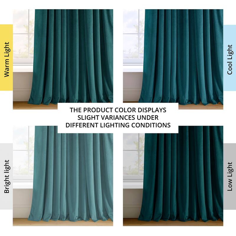Exclusive Fabrics Signature Velvet Blackout Curtains - 96 Inches Long, (1 Panel) - Luxurious Drapery for Light Control.