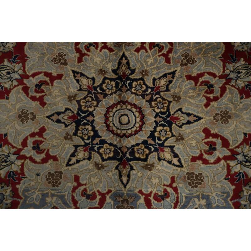 Hand Knotted Oriental 100% Wool Carpet Traditional Floral Red Najafabad Area Rug - 13' 4'' X 9' 11''