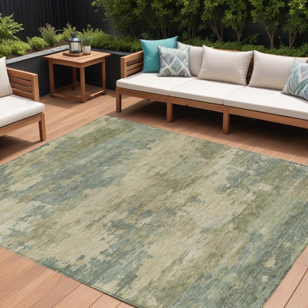 HomeRoots Abstract Transitional Rectangle Outdoor Rug