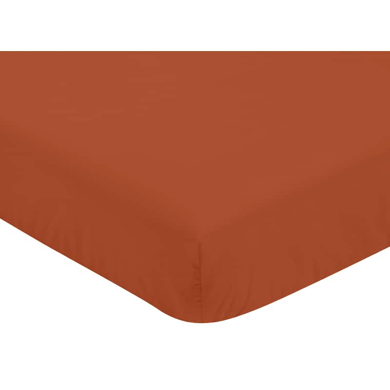 Sweet Jojo Designs Orange Girl Fitted Crib Sheet Burnt Rust Boho Vintage Wildflower Floral Bohemian Vintage Botanical Farmhouse