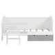 preview thumbnail 4 of 16, Wooden Twin Size Daybed with Storage Shelves and Lockers, Multi-functional Bed with Study Desk and Matching Stool, White